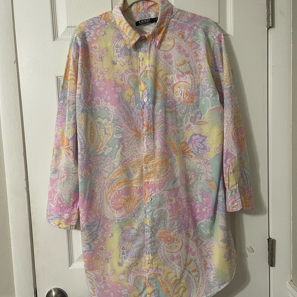 Polo Ralph Lauren Multicolor Paisley Women Shirt Size L
